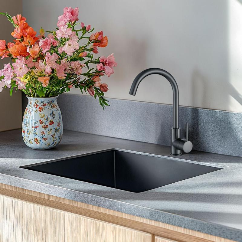 Ausmann Arvia Gun metal PVD grifo de cocina con caño giratorio 1208970641