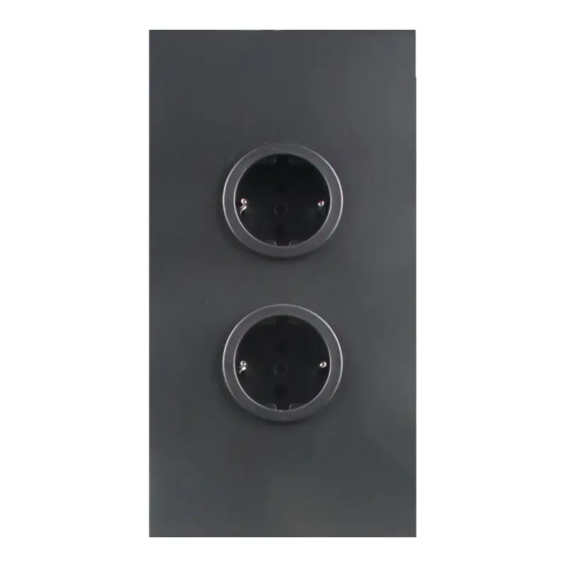 Indux Columna de energía con 2 enchufes con toma de tierra Negro 1208970642