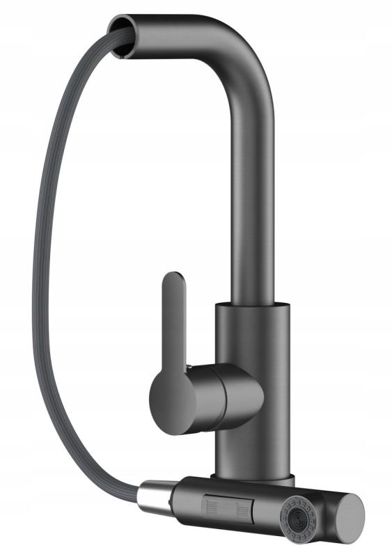 Grifo de Cocina Graniteland Celeste Gun metal (Gris plomo) con Caño Extraíble y Ducha de Mano de Doble Función 1208970666