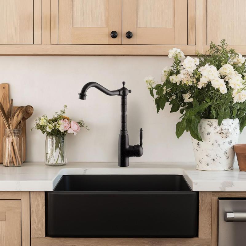 Grifo de cocina Verve de Graniteland con aspecto de piedra azul belga y caño giratorio 1208970701.