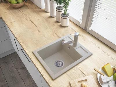 Graniteland Ceres Kitchen Faucet Beige Sand with Retractable Spout and Double-Function Hand Shower 1208970708