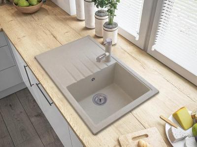 Graniteland Ceres Kitchen Faucet Beige Sand with Retractable Spout and Double-Function Hand Shower 1208970708