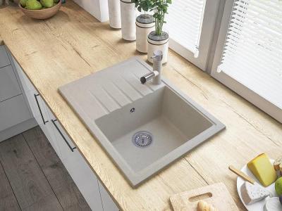 Graniteland Ceres Kitchen Faucet Beige Sand with Retractable Spout and Double-Function Hand Shower 1208970708