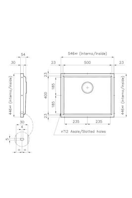 Foster Phantom Base placa inferior de acero inoxidable para encimera fregadero 50x40cm para empotrar en cerámica, piedra natural y superficie sólida grosor 12mm 1208970720.