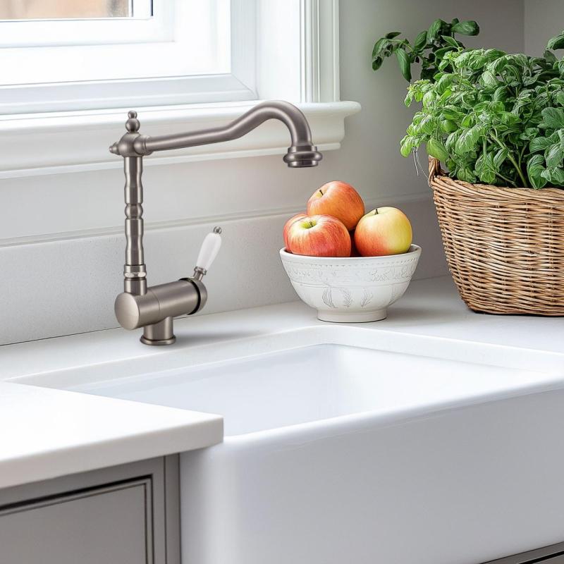 Ausmann Ceramic Mira Fregadero de Cerámica Blanco - Integrado y Semi-integrado 590 x 458 mm con tapón de acero inoxidable 1208970733.