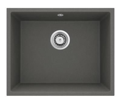 GraniteMy Universal Granite Gray, dark Sink 50x40 cm Surface mount, Undermount and Flush mount with Stainless Steel Plug 1208970744