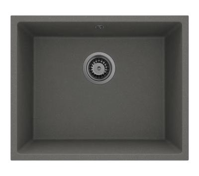 GraniteMy Universal Granite Gray, dark Sink 50x40 cm Topmount, Undermount and Flushmount with Gun metal Plug 1208970754