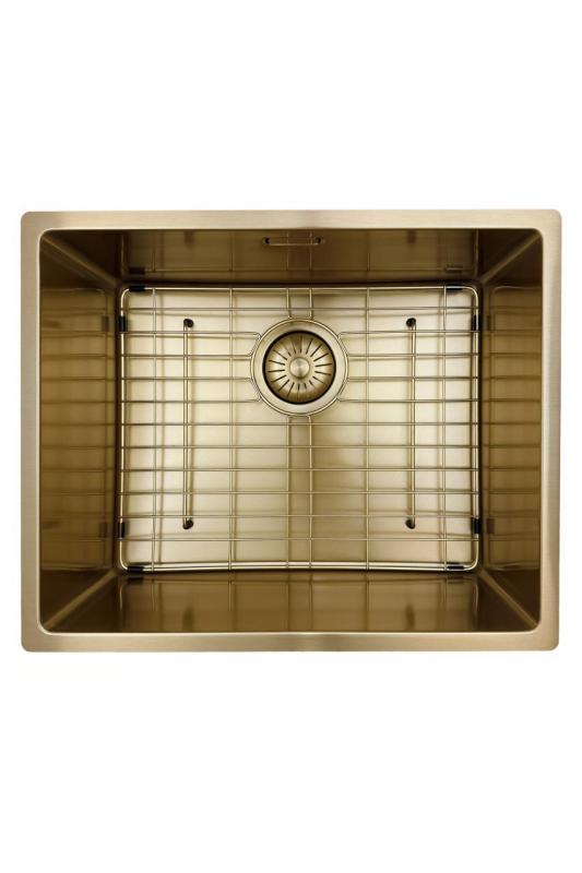 Pure.Sink Prestige Conjunto combinado Lavabo dorado de 50x40 cm con Grifo de cocina dorado 1208970764