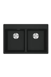 Franke Maris MRG 620 TL Fragranite Mate Negro Doble Fregadero 76 x 50 cm Montaje con Agujero para Grifo 114.0668.738