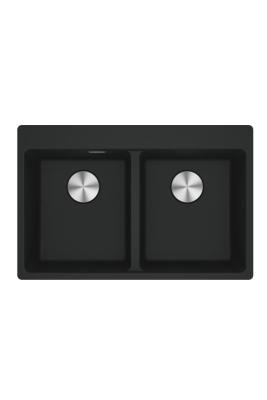 Franke Maris MRG 620 TL Fragranite Matte Black Double Sink 76 x 50 cm Top Mount with Tap Hole Bench 114.0668.738