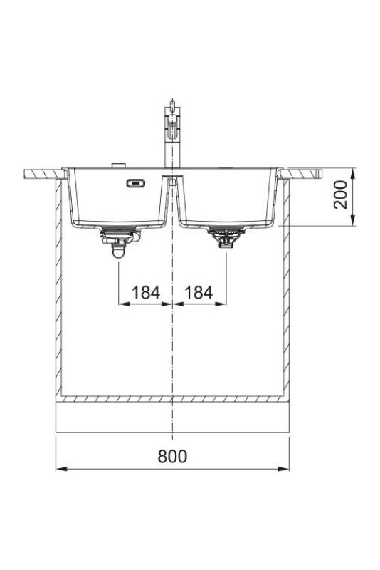 Franke Maris MRG 620 TL Fragranite Mate Negro Doble Fregadero 76 x 50 cm Montaje con Agujero para Grifo 114.0668.738