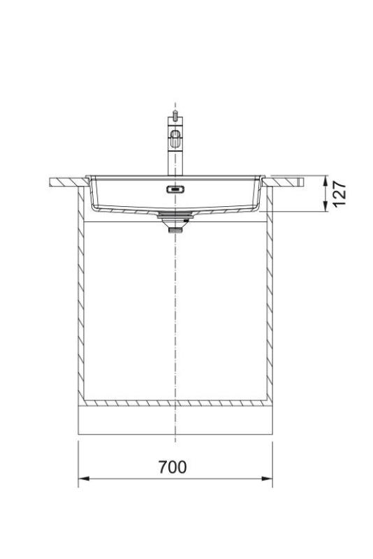Franke Maris MRG 610-60 Cuidado Fragranite Mate Negro lavabo poco profundo para personas con discapacidades 635 x 559 mm Construcción con banco de orificios para grifo 114.0729.484