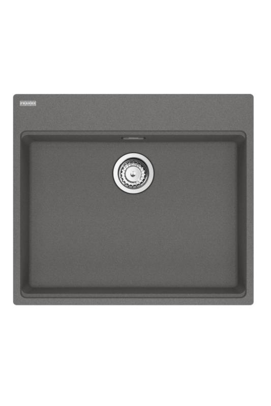 Franke Maris MRG 610-60 Cuidado Fragranite Piedra gris superficial lavabo para discapacitados 635 x 559 mm Montaje con Banco de grifo 114.0729.486
