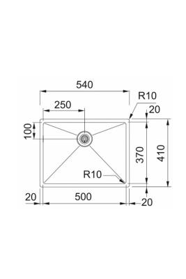 Franke Bolero Plus New R10 B2X 210-50-37 Stainless Steel Sink Flush mount, Undermount and Top mount 50x37 cm 127.0730.521