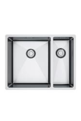 Franke Bolero Plus New R10 B2X 260-34-16 BL 1,5 Lavabo de acero inoxidable de una y media Vlakinbouw, subestructura y superestructura 56x45 cm 127.0733.339