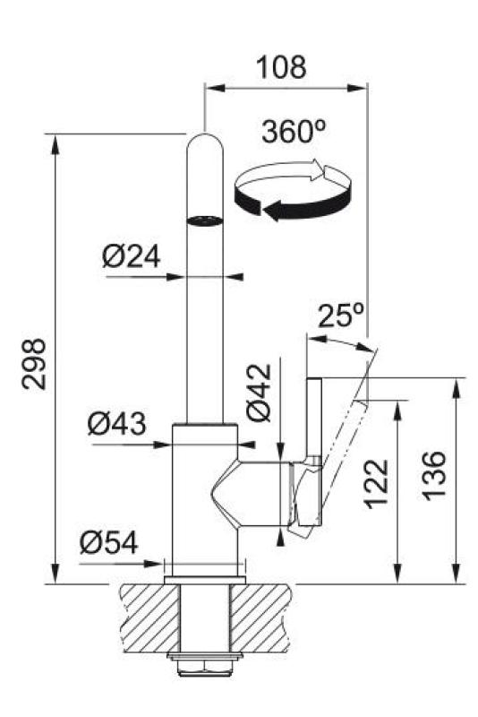 Franke Lina U Grifo de Cocina con Salida Giratoria Cromo 115.0728.473