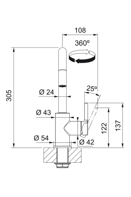 Franke Lina U Grifo de Cocina Cromado con Salida Extraíble 115.0728.476
