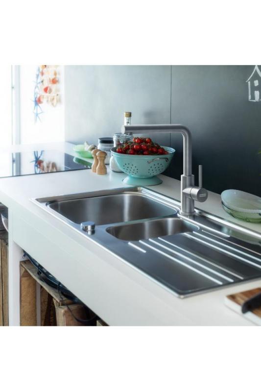 Franke Smart Glenda Grifo de Cocina Giratorio de Acero Inoxidable 115.0706.985
