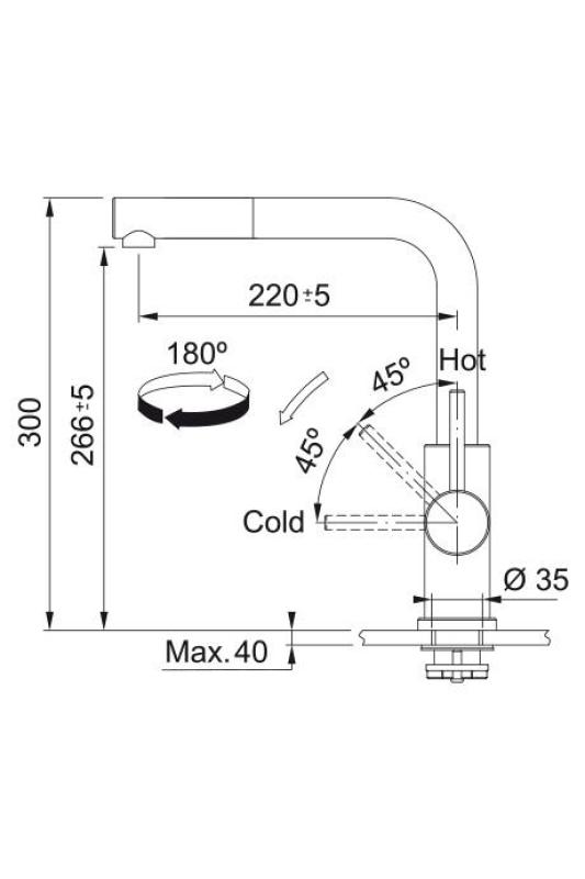 Franke Smart Glenda Grifo de Cocina de Acero Inoxidable con Salida Extraíble 115.0706.986