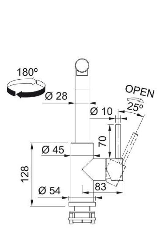 Franke Smart Glenda Grifo de Cocina de Acero Inoxidable con Salida Extraíble 115.0706.986