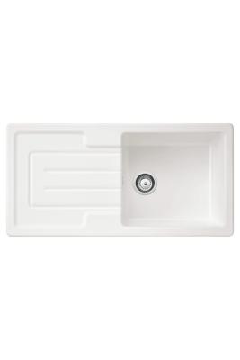 Ausmann Ceramic Sylva Fregadero de Cerámica Blanco Sobrepuesto con Zona de Escurrido 1000 x 500 mm 1208971124