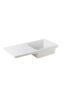 Ausmann Ceramic Sylva Fregadero de Cerámica Blanco Sobrepuesto con Zona de Escurrido 1000 x 500 mm 1208971124