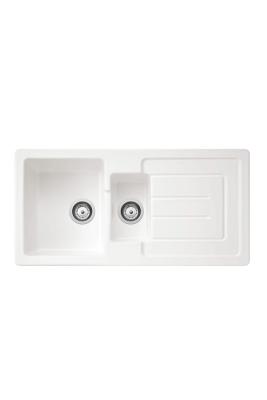 Ausmann Ceramic Sylva 1,5 Fregadero Cerámico Blanco con Zona de Escurrido 1000 x 500 mm 1208971126