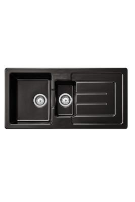 Ausmann Ceramic Sylva 1,5 Fregadero Cerámico Negro Mate con Zona de Escurrido 1000 x 500 mm 1208971127