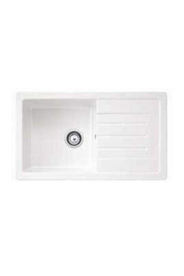 Ausmann Ceramic Sylva Cerámica Blanca Fregadero con Zona de Escurrido 857 x 500 mm 1208971128