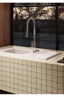 Ausmann Ceramic Crest Fregadero de cerámica blanco con área de drenaje 850 x 500 mm 1208971130