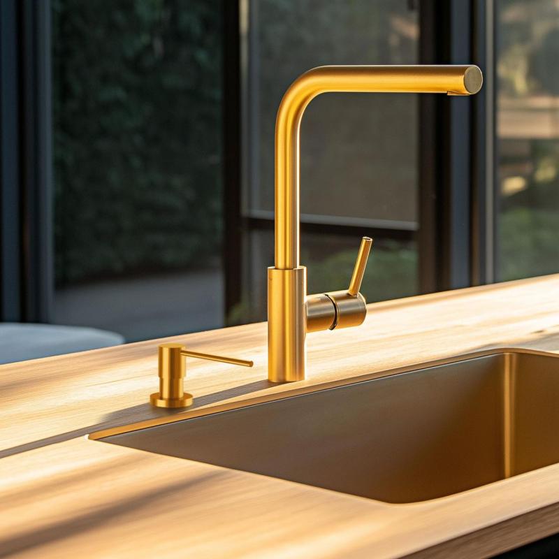 Dispensador de Jabón Empotrado Ausmann Lirio Dorado, recargable desde arriba 1208971199