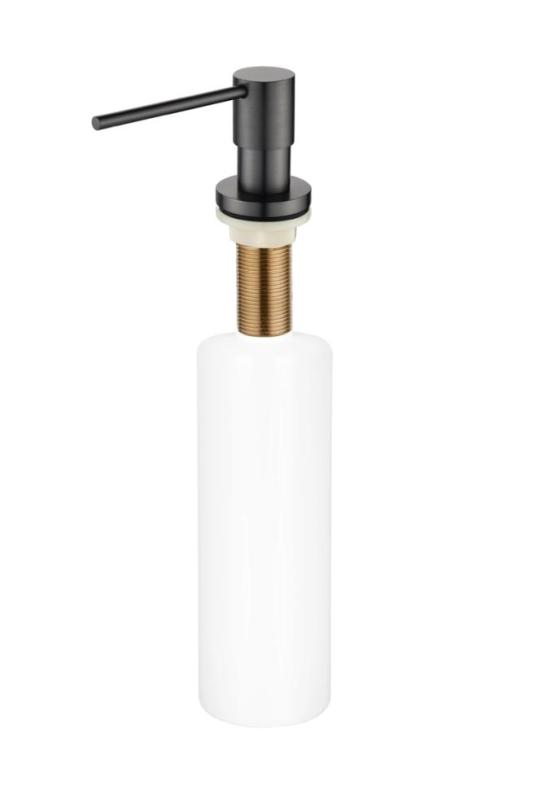 Dispensador de jabón empotrado Ausmann Lirio en color Gun metal ( Gris plomo)  , recargable desde arriba 1208971201