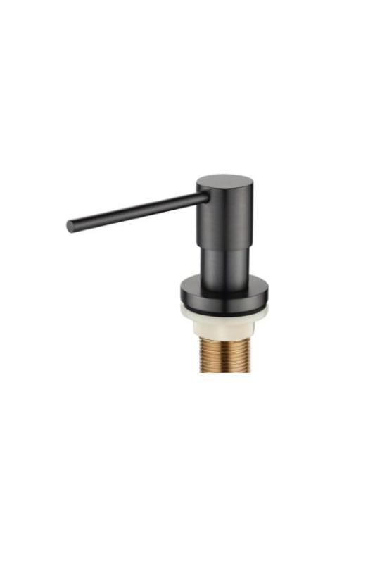 Dispensador de jabón empotrado Ausmann Lirio en color Gun metal ( Gris plomo)  , recargable desde arriba 1208971201