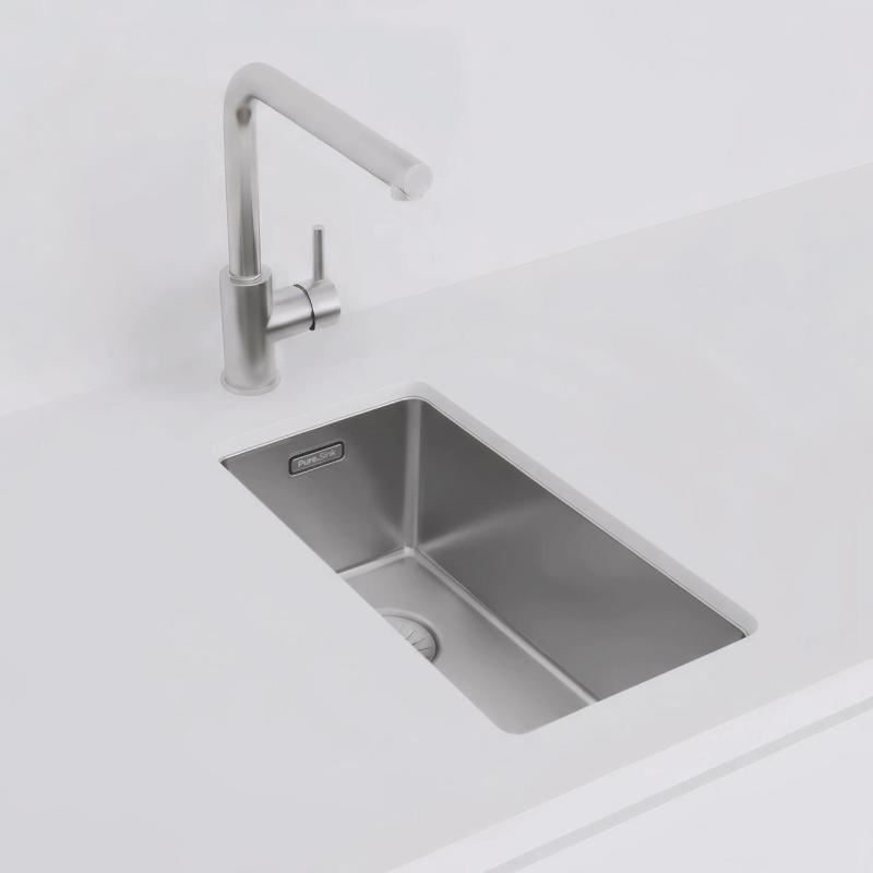 Pure.Sink Exclusivo pequeño fregadero de acero inoxidable de 18x40 cm con radio de 10mm para submontaje, empotrado y sobremontaje PEX1840-02
