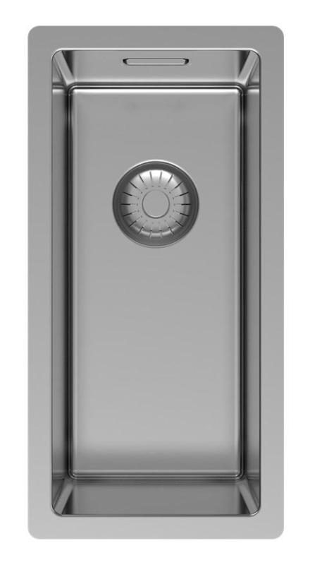 Pure.Sink Exclusivo pequeño fregadero de acero inoxidable de 18x40 cm con radio de 10mm para submontaje, empotrado y sobremontaje PEX1840-02