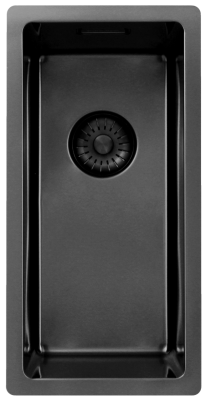 Pure.Sink Exclusivo Gun metal small sink 18x40 cm 10mm radius undermount, flush mount and top mount PEX1840-61