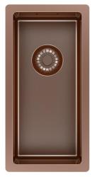 Pure.Sink Exclusivo pequeño fregadero de cobre 18x40 cm radio de 10mm para montaje inferior, montaje empotrado y montaje superior PEX1840-62