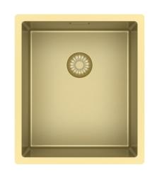 Pure.Sink Exclusivo Fregadero dorado de 34x40 cm, radio de 10mm para submontaje, montaje plano y montaje superior PEX3440-60