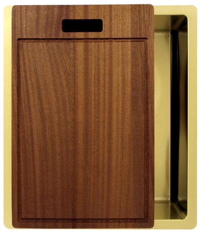 Pure.Sink Exclusivo Fregadero dorado de 34x40 cm, radio de 10mm para submontaje, montaje plano y montaje superior PEX3440-60