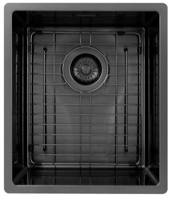 Pure.Sink Exclusivo Gun metal sink 34x40 cm 10mm radius undermount, flush mount and top mount PEX3440-61