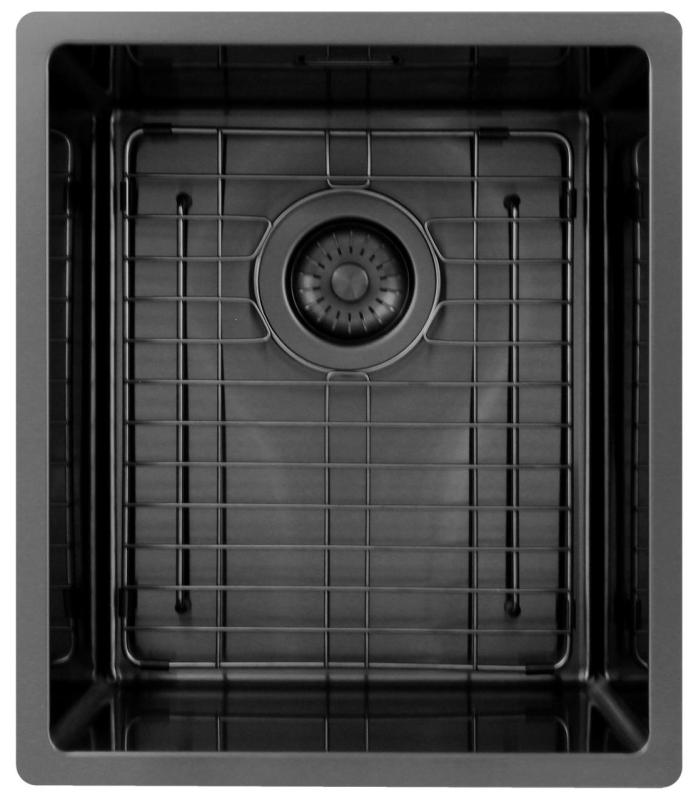 Pure.Sink Exclusivo fregadero  color Gun metal( gris plomo) 34x40 cm radio de 10mm para montaje inferior, empotrado y superior PEX3440-61