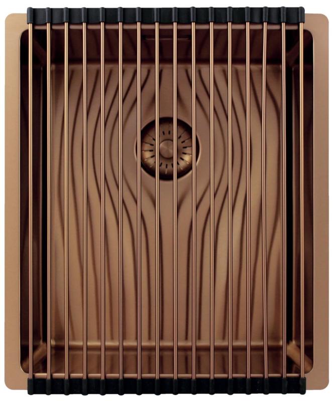 Pure.Sink Exclusivo Fregadero de cobre 34x40 cm radio de 10mm, montaje inferior, montaje plano y montaje superior PEX3440-62