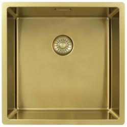 Pure.Sink Exclusivo Fregadero dorado 40x40 cm radio de 10mm para montaje inferior, montaje plano y montaje superior PEX4040-60