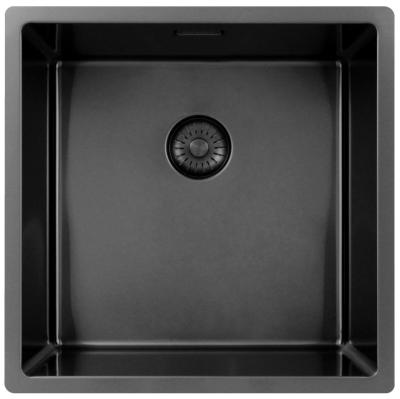Pure.Sink Exclusivo Gun metal sink 40x40 cm 10mm radius undermount, flush mount and top mount PEX4040-61
