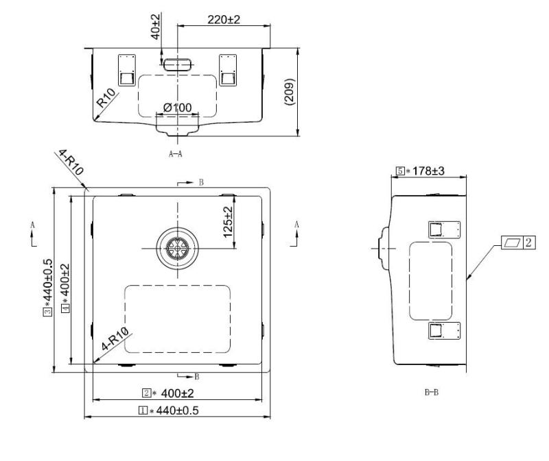 Pure.Sink Exclusivo Gun metal sink 40x40 cm 10mm radius undermount, flush mount and top mount PEX4040-61