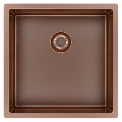 Pure.Sink Exclusivo Fregadero de cobre 40x40 cm radio de 10mm para montaje inferior, montaje al ras y montaje superior PEX4040-62