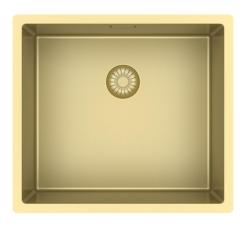 Pure.Sink Exclusivo Fregadero dorado de 45x40 cm con radio de 10mm para montaje inferior, montaje al ras y montaje superior PEX4540-60