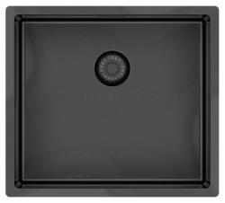 Pure.Sink Exclusivo Fregadero de metal de pistola 45x40 cm radio de 10mm para bajo encimera, montaje al ras y montaje superior PEX4540-61