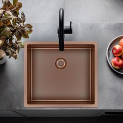 Pure.Sink Exclusivo Lavabo de cobre 45x40 cm radio de 10mm empotrado, de superficie y montaje superior PEX4540-62