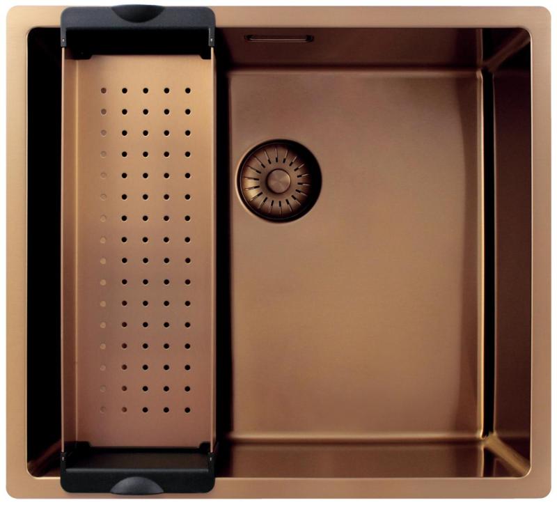 Pure.Sink Exclusivo Lavabo de cobre 45x40 cm radio de 10mm empotrado, de superficie y montaje superior PEX4540-62